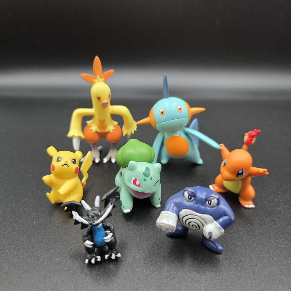 Pokémon Mini Figure Lot of 7 Pikachu Charizard Bulbasaur Charmander TOMY Sasco‎